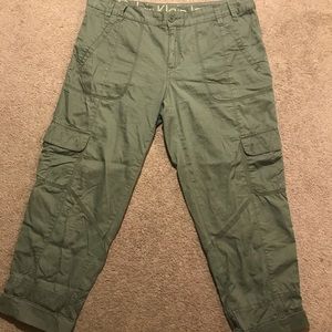 Army Green Calvin Klein cropped cargo pants